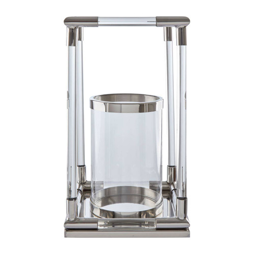 Lucita Large Silver Finish Lantern