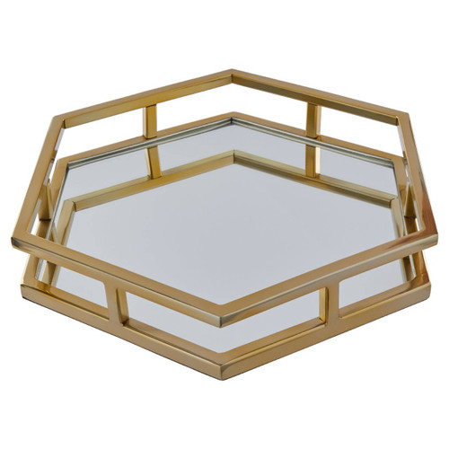 Herber Gold Finish Hexagonal Tray