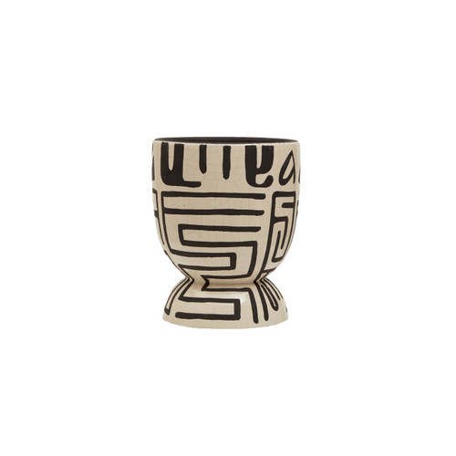 Barren Eartheware White And Black Planter