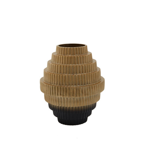 Deomali Large Ombre Gold and Black Vase