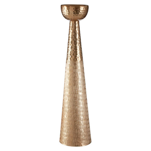 Solis Gold Finish Pillar Candle Holder