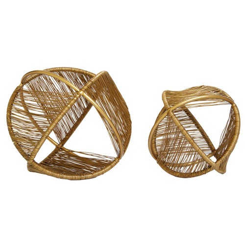 Enzo Set of Two Wire Ball Ornaments