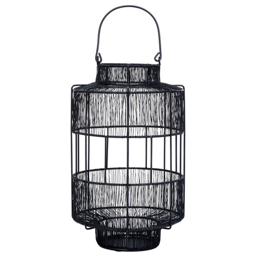 Enzo Large Black Wire Lantern