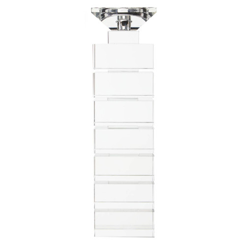 Carrie Clear Finish Large Candle Holder