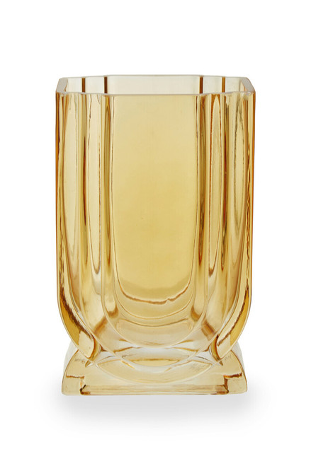 Edan Small Ochre Yellow Glass Vase Edan Small Ochre Yellow Glass Vase