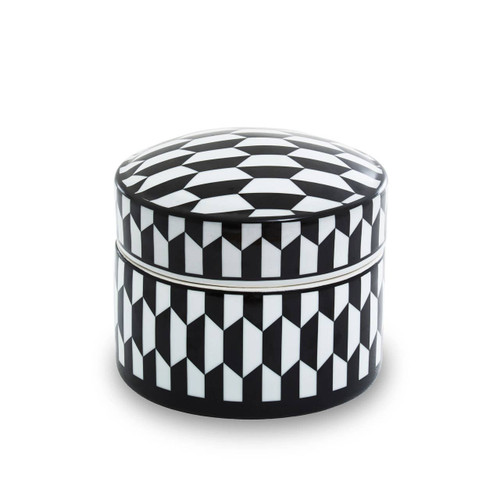 Marlo geometric print ceramic trinket box