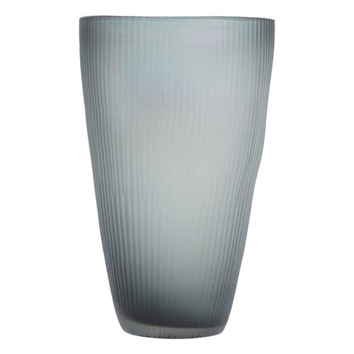 Hessa cut glass vase with chrome effect