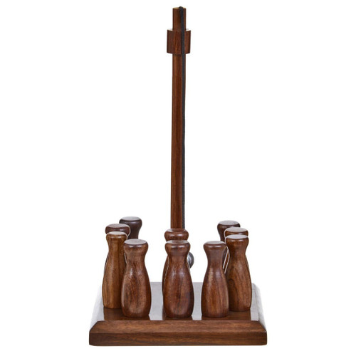 Churchill Games Sheesham Wood Bar Skittle Set
