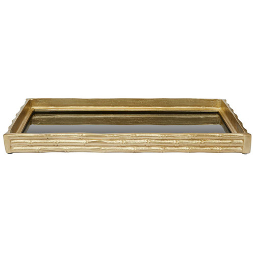 Hiba Gold Finish Mirrored Tray