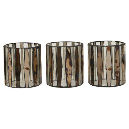 Gaia Set of 3 Metallic Tealight Holders