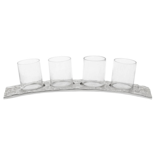 Akola Aluminium Silver 4 Tealight Holder