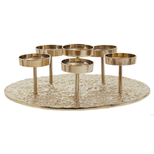 Akola Gold Round 6 Pillar Candle Holder