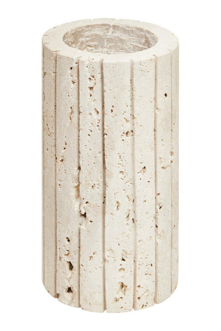 Tibor Travertine Ribbed Vase