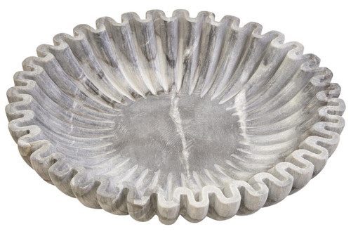 Savio Large Grey Fluted Marble Bowl