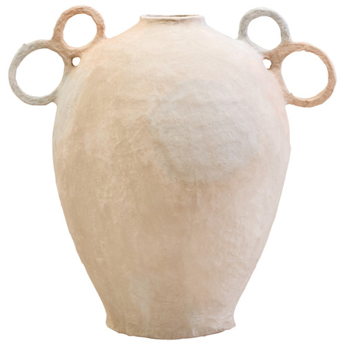Sanai Cotton Mache Large Vase With Decorative Handles Sanai Cotton Mache Large Vase With Decorative Handles