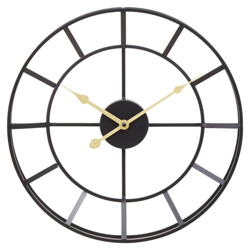 Kent Small Black Frame and Gold Detail Wall Clock