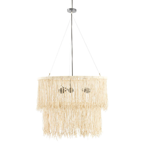 Hestina Cream Leather Ceiling Light Hestina Cream Leather Ceiling Light