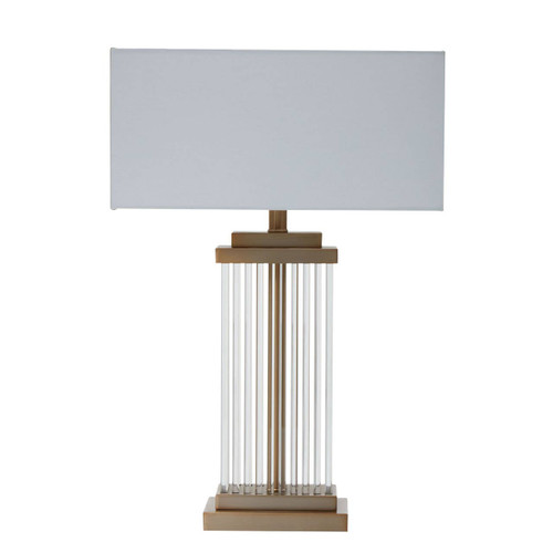 Sabira Golden Metal and Glass Table Lamp