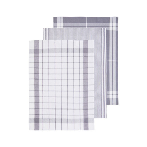 Doro Set of Three Grey and White Tea Towels