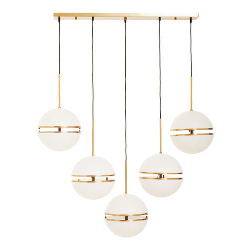 Abira Five Ball Brass Pendant Light