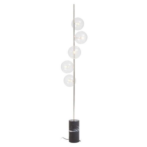 Abira Nickel and Black Marble Floor Lamp