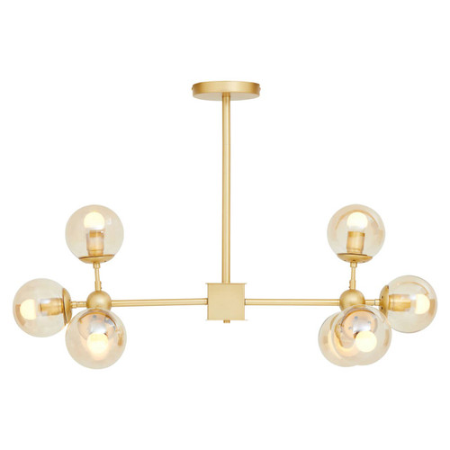 Abira Eight Bulb Gold Finish Pendant Light