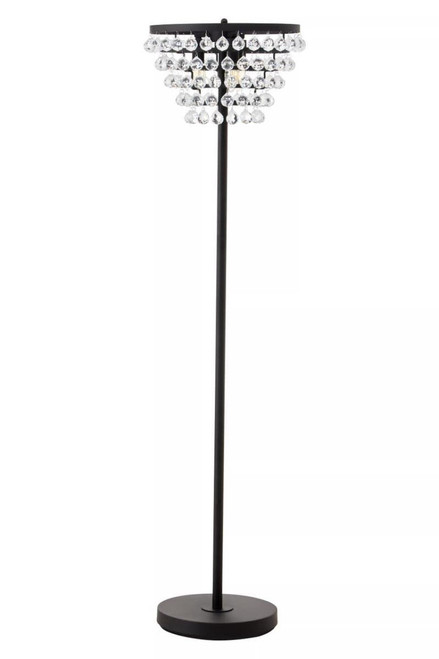 Hutchinson Clear Crystal Floor Lamp with Black Metal Hutchinson Clear Crystal Floor Lamp with Black Metal