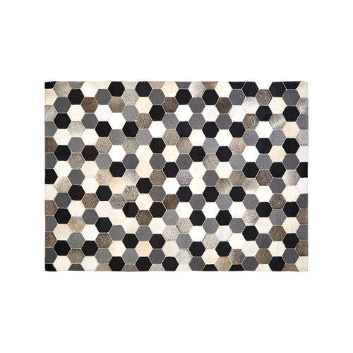 Safira Small Black/White/Grey Patchwork Rug
