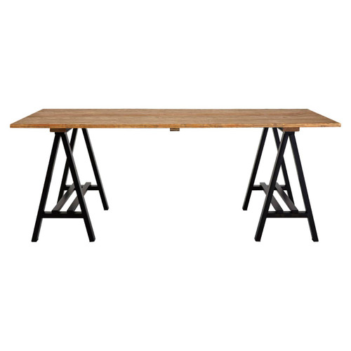 Hampstead Pine Wood and Iron Dining Table