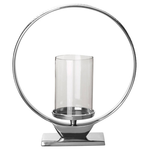 Cirqua Medium Silver Candle Holder