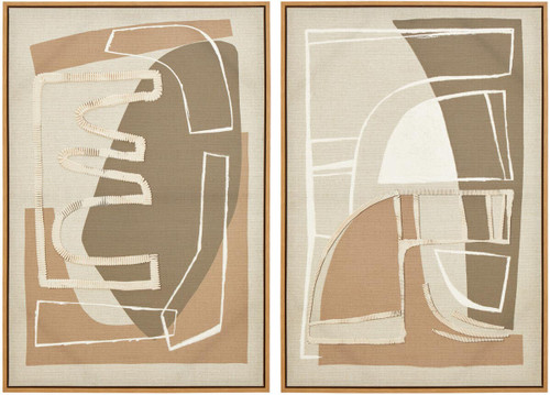 Astratto Set of 2 Neutral Abstract Canvas Wall Art