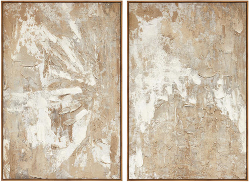 Astratto Set of 2 Neutral Tones Textured Wall Art
