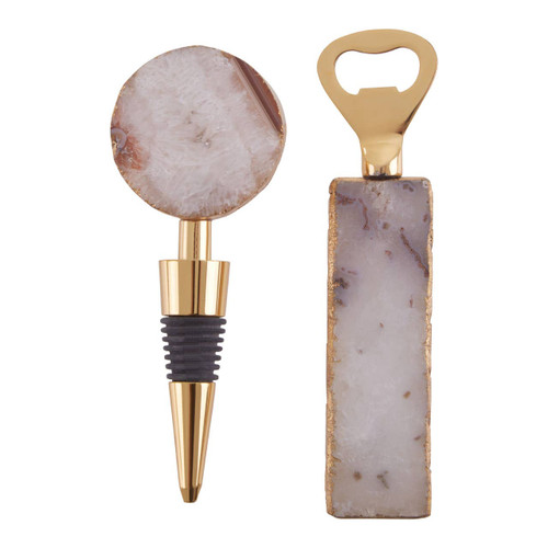 Bowerbird Agata Grey Bottle Opener and Stopper Set