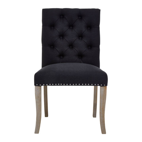 Kensington Townhouse Black Linen Dining Chair