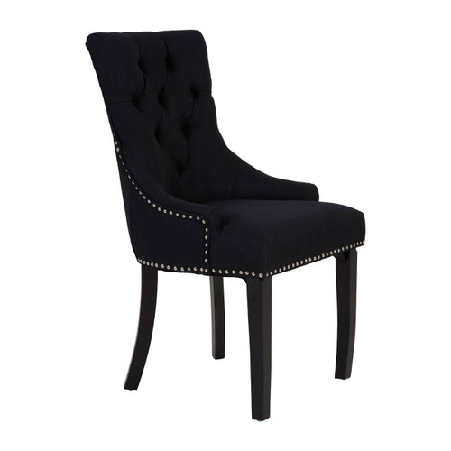 Fifty-Five South Black Linen Dining Chair