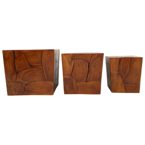 Surak Set of 3 Teak Root Stools