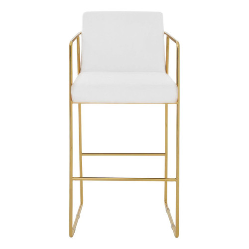 Piermount Mink Velvet & Gold Bar Stool