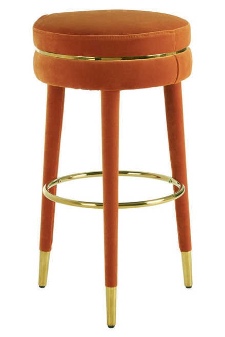 Manhattan Orange Velvet Bar Stool Manhattan Orange Velvet Bar Stool