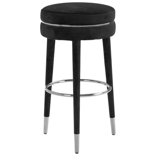 Manahattan Grey Velvet Bar Stool