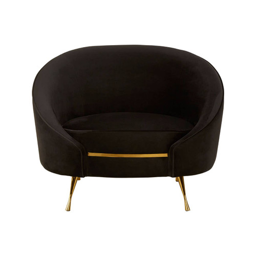 Manhattan Black Velvet Armchair