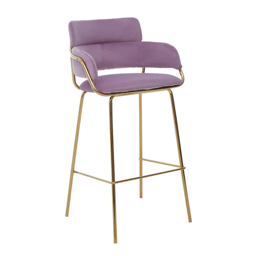 Tamzin Pink Velvet Bar Chair