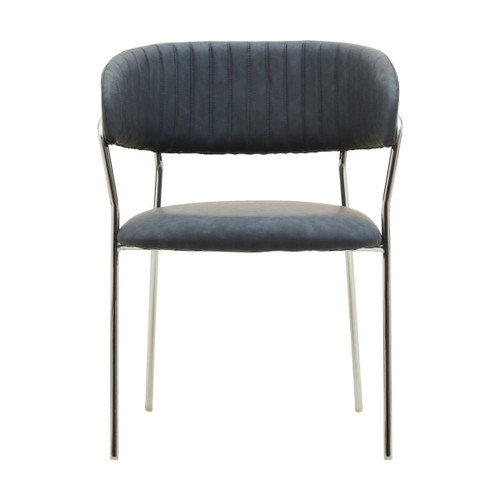 Tamzin Dark Grey Leather Curved Dining Chair