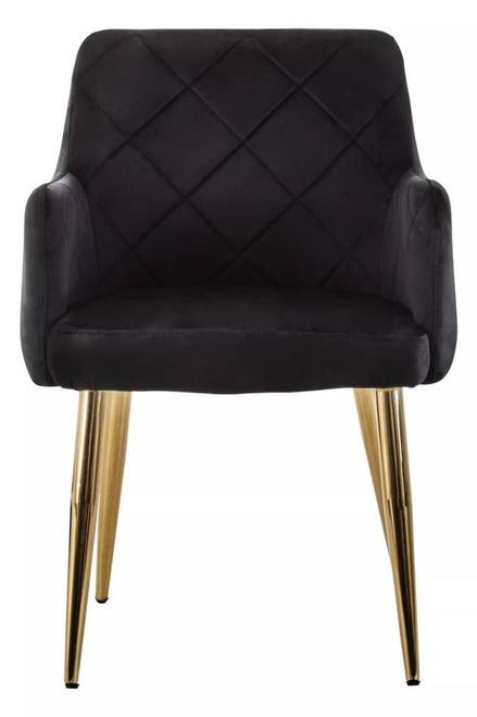 Tamzin Black Velvet Angular Dining Chair