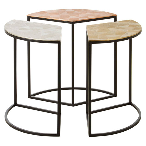 Mirano Set of 3 Assorted Round Side Tables