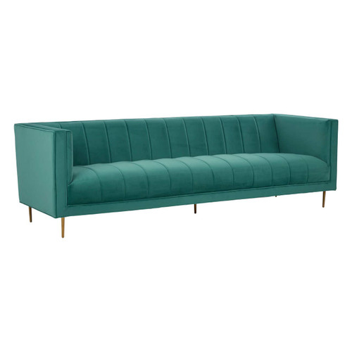 Otylia 3 Seat Green Sofa