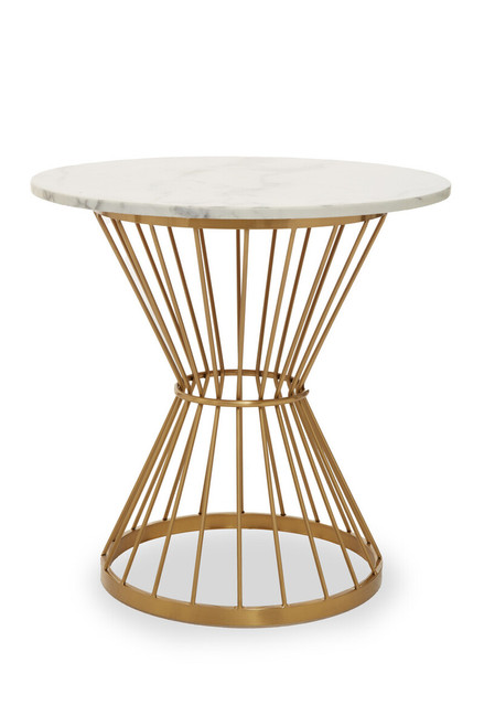 Anzio Hourglass Dining Table with White Marble and Gold Base Anzio Hourglass Dining Table with White Marble and Gold Base