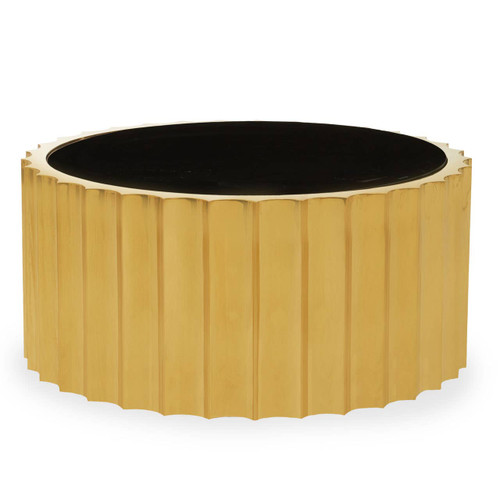 Alvaro Black and Titanium Round Coffee Table