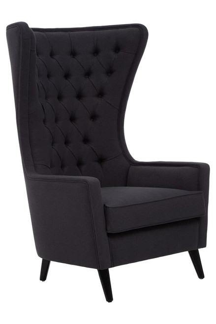 Cala Black Tufted Highback Chair