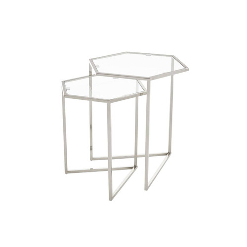Herber Set of 2 Silver Finish Tables