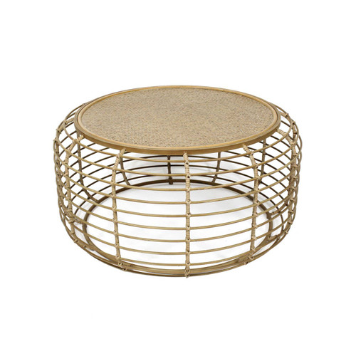 Trento Coffee Table with Rattan Top